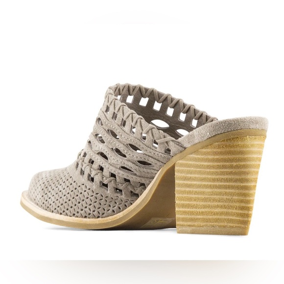 Anthropologie Jeffrey Campbell classic suede Favela woven mule heel size 9 - Picture 2 of 12